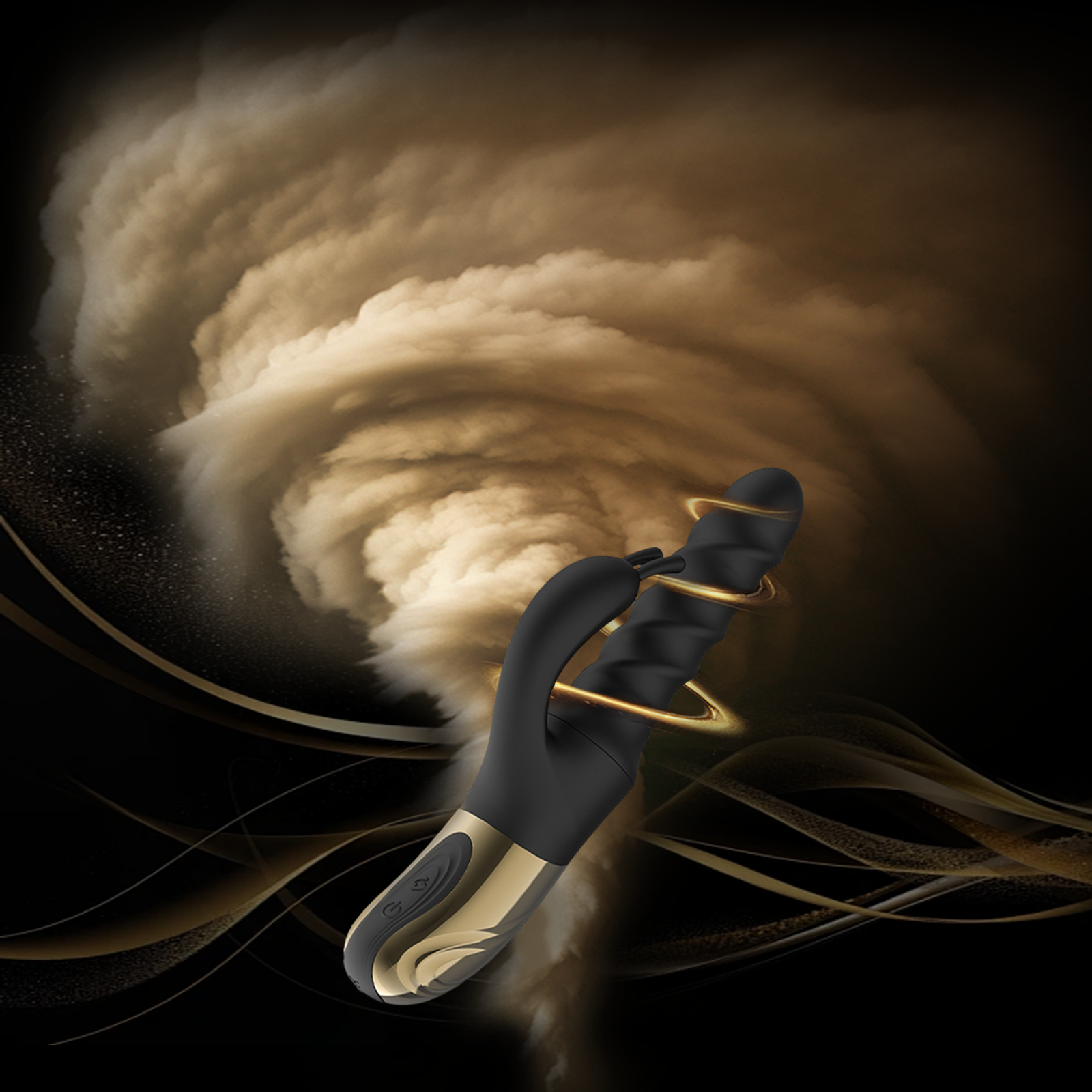 Tornado G Spot Rabbit Vibrator Black, Combination of 360° Swirl+Up-Down Thrust| 5 Two-Way Tornado Swirling Modes|A Storm of Satisfaction for G Spot That Put Basic Vibes to Shame - Image 2
