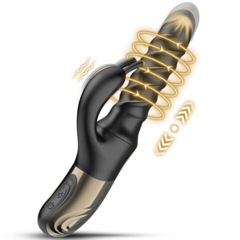 Tornado G Spot Rabbit Vibrator Black, Combination of 360° Swirl+Up-Down Thrust| 5 Two-Way Tornado Swirling Modes|A Storm of Satisfaction for G Spot That Put Basic Vibes to Shame