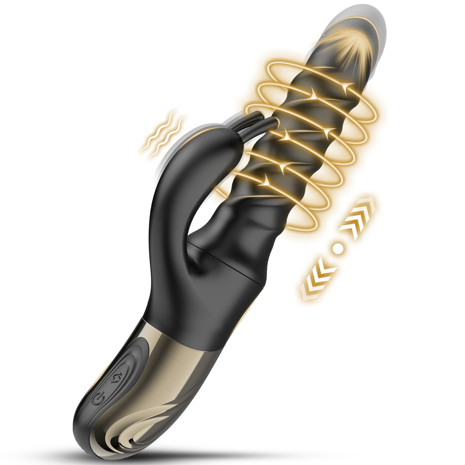 Tornado G Spot Rabbit Vibrator Black, Combination of 360° Swirl+Up-Down Thrust| 5 Two-Way Tornado Swirling Modes|A Storm of Satisfaction for G Spot That Put Basic Vibes to Shame